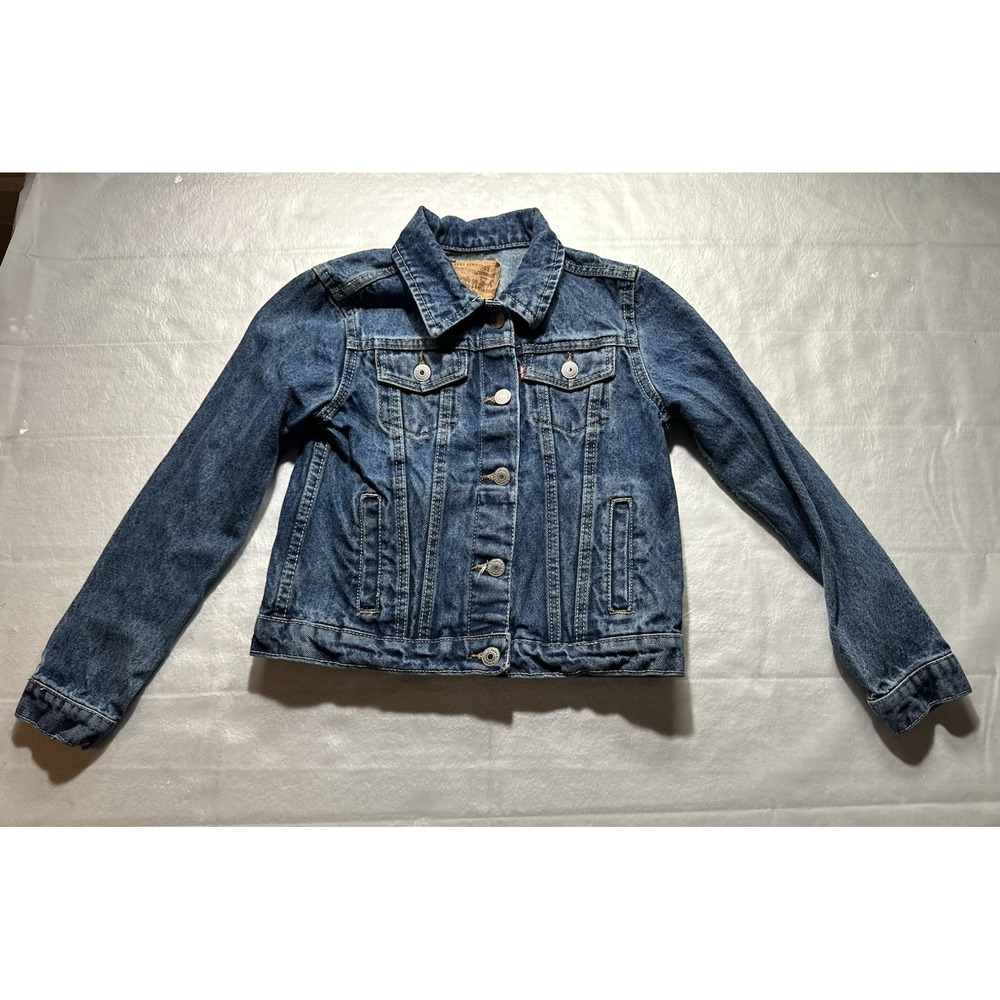 Levi's Denim Jacket Kids Size 10-12 Blue Jean Trucker Button Front Classic